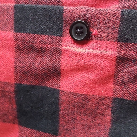 Souactimuy Red Plaid Flannel Hoodie Shacket Pocket Long Sleeve Button Down SZ XL - Picture 3 of 7